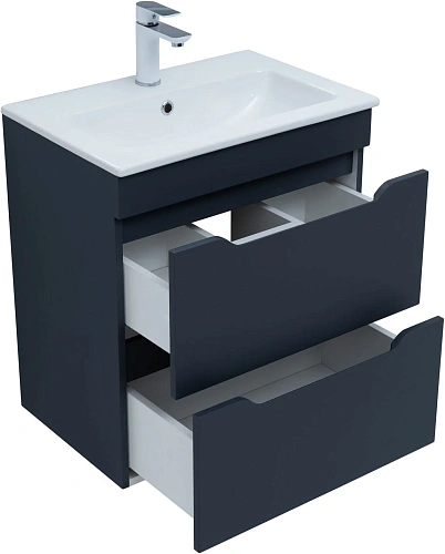 Тумба под раковину Aquanet Практика 60 маренго 2 ящика 00330458 напольная/подвесная Тумба под раковину Aquanet Практика 60 маренго 2 ящика 00330458 напольная/подвесная