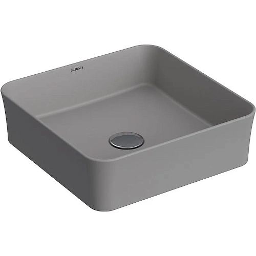 Раковина BERGES Ego SL накладная, 38x38 см, матовый серый 181060 Раковина BERGES Ego SL накладная, 38x38 см, матовый серый 181060