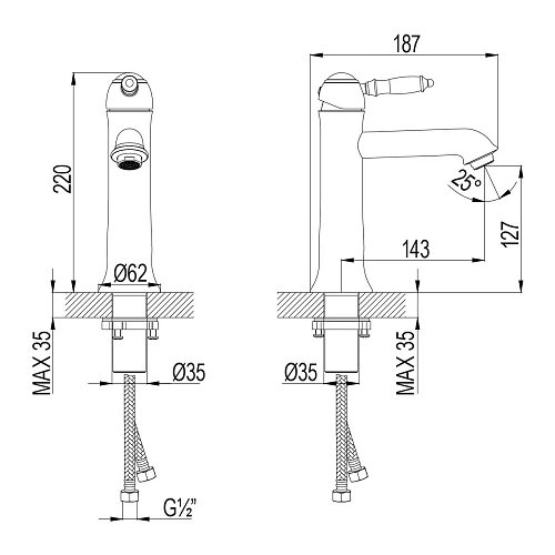 Смеситель для раковины Lemark Villa LM4837C , хром Смеситель для раковины Lemark Villa LM4837C , хром
