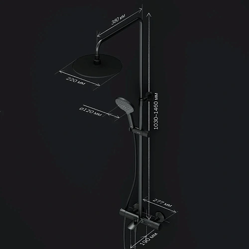 Душевая система AM.PM Like F0780522 с термостатом, верхний душ d 220 мм Душевая система AM.PM Like F0780522 с термостатом, верхний душ d 220 мм