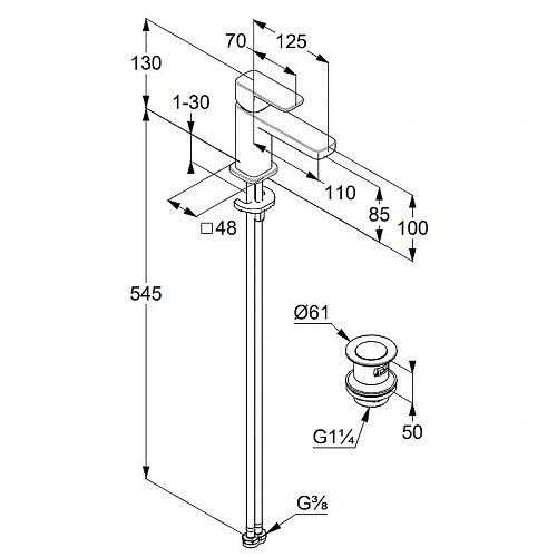 Смеситель для раковины Kludi RENON 422663975 черный матовый Смеситель для раковины Kludi RENON 422663975 черный матовый
