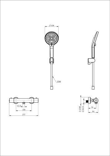 Смеситель для душа Wonzon & Woghand с термостатом, темный графит (WW-B2065-A-BGG) Смеситель для душа Wonzon & Woghand с термостатом, темный графит (WW-B2065-A-BGG)