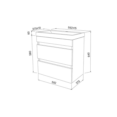 Тумба с раковиной Iddis Zodiac 60 см (ZOD6AB0i95K) подвесная с ящиками белая/под дерево Тумба с раковиной Iddis Zodiac 60 см (ZOD6AB0i95K) подвесная с ящиками белая/под дерево