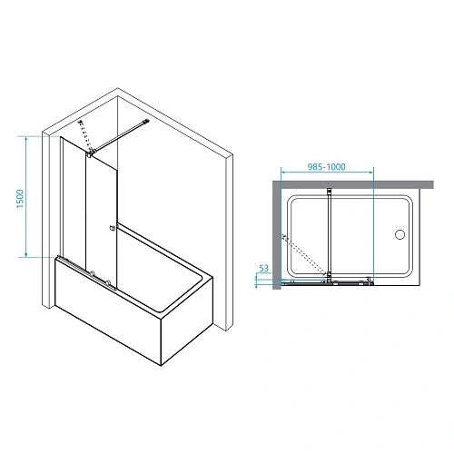 Шторка на ванну RGW Screens SC-46 06114610-11 Шторка на ванну RGW Screens SC-46 06114610-11