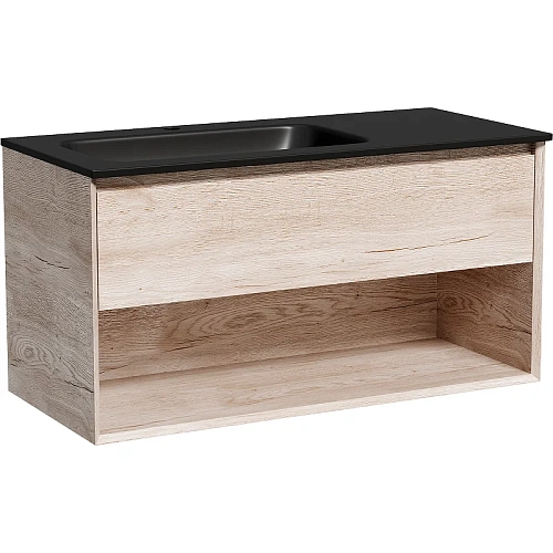 Тумба под раковину Sancos Marmi 1.0 MR1.0100LEG левая, 995х445х520, дуб галифакс натуральный, подвесная Тумба под раковину Sancos Marmi 1.0 MR1.0100LEG левая, 995х445х520, дуб галифакс натуральный, подвесная