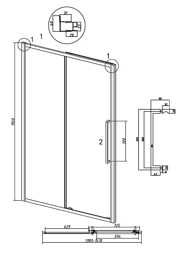 Душевая дверь GROSSMAN Cosmo 100.K33.02.140.42.00 (140x195) графит сатин, стекло прозрачное Душевая дверь GROSSMAN Cosmo 100.K33.02.140.42.00 (140x195) графит сатин, стекло прозрачное