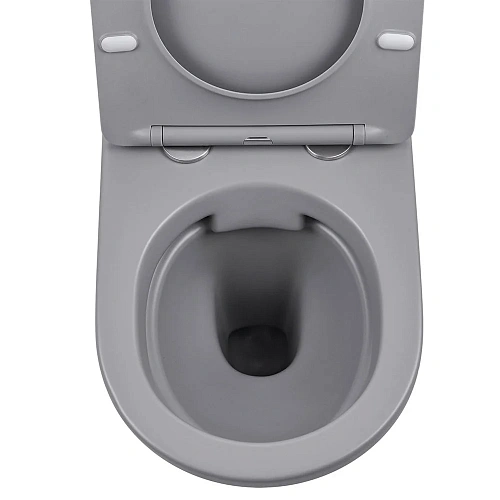 Унитаз подвесной Vincea Globo VT1-14SMG безободковый, матовый серый, ультратонкое сиденье soft-close Унитаз подвесной Vincea Globo VT1-14SMG безободковый, матовый серый, ультратонкое сиденье soft-close
