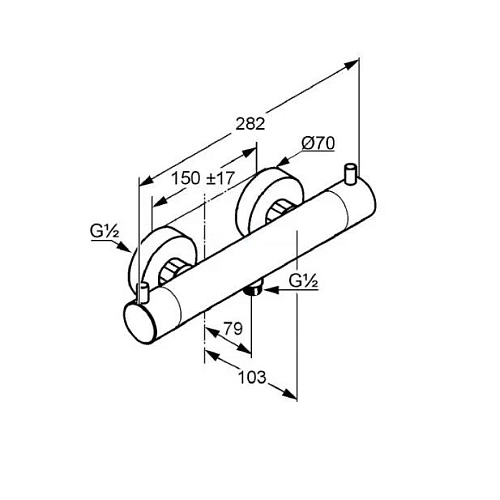 Смеситель для душа Kludi Bozz с термостатом, черный матовый 352033938 Смеситель для душа Kludi Bozz с термостатом, черный матовый 352033938