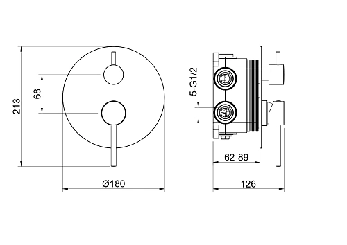 Смеситель для ванны Aquatek ЕВРОПА AQ1347CR Хром, встраиваемый Смеситель для ванны Aquatek ЕВРОПА AQ1347CR Хром, встраиваемый