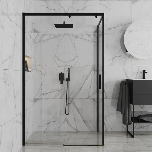 Душевой уголок Paini Dax 84YO12080 120х80 см прямоугольное, раздвижное, универсальное, черный Душевой уголок Paini Dax 84YO12080 120х80 см прямоугольное, раздвижное, универсальное, черный