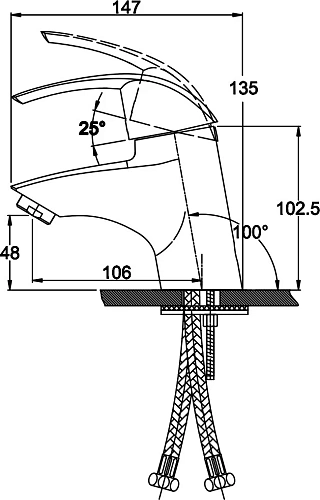 Смеситель для раковины Kaiser Nova 23011 Смеситель для раковины Kaiser Nova 23011
