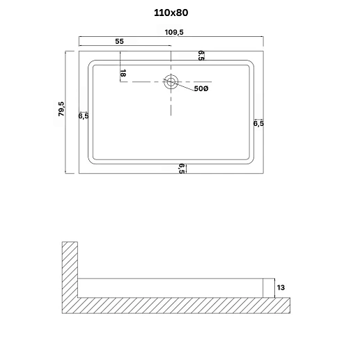 Душевой поддон Niagara Eco NG-P1180-14Q (110x80x13) пластик, прямоугольник, цвет белый Душевой поддон Niagara Eco NG-P1180-14Q (110x80x13) пластик, прямоугольник, цвет белый