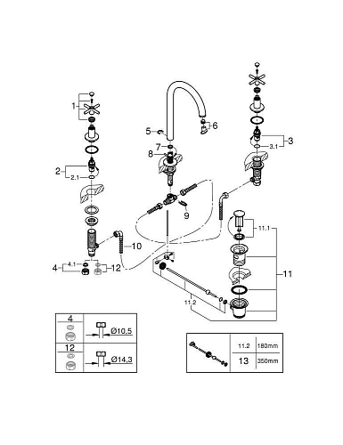 Смеситель для раковины GROHE Atrio New на 3 отверстия, монтаж на бортик, хром (20008003) Смеситель для раковины GROHE Atrio New на 3 отверстия, монтаж на бортик, хром (20008003)