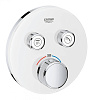 Картинка анонса товара «смеситель для душа grohe grohtherm smartcontrol на 2 выхода, белая луна (29151ls0) внешняя часть тер»