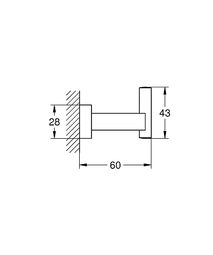 Крючок GROHE Essentials Cube, суперсталь (40511DC1) Крючок GROHE Essentials Cube, суперсталь (40511DC1)