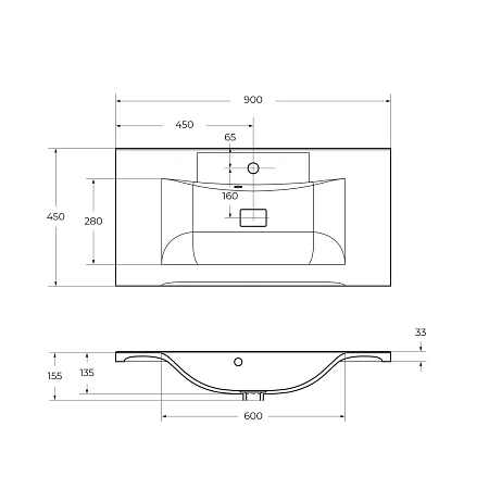 Раковина BelBagno BB900/450-LV-MR-PR 900x450 Раковина BelBagno BB900/450-LV-MR-PR 900x450