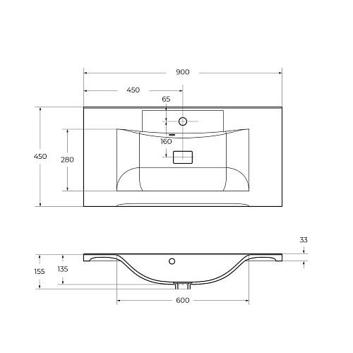 Раковина BelBagno BB900/450-LV-MR-PR 900x450 Раковина BelBagno BB900/450-LV-MR-PR 900x450