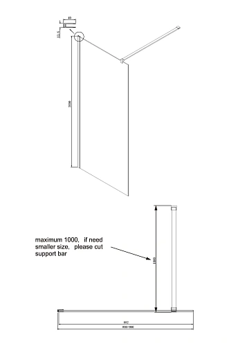 Душевая перегородка Ambassador Walk-in 15031109 (900x2000) Душевая перегородка Ambassador Walk-in 15031109 (900x2000)