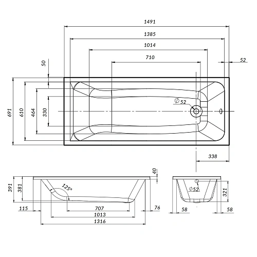 Акриловая ванна AM.PM Gem W90A-150-070W-A1 150x70см Акриловая ванна AM.PM Gem W90A-150-070W-A1 150x70см