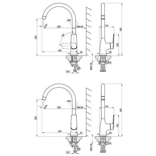 Смеситель для кухни Lemark Verba LM11405C, хром Смеситель для кухни Lemark Verba LM11405C, хром