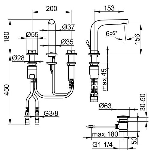 Смеситель для раковины Keuco Edition 400 51515030000 на 3 отверстия 150, бронза шлифованная Смеситель для раковины Keuco Edition 400 51515030000 на 3 отверстия 150, бронза шлифованная