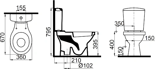 Унитаз напольный STWORKI Копенгаген SET1704-0505-001-1-0000 с сиденьем микролифт 579231 компакт Унитаз напольный STWORKI Копенгаген SET1704-0505-001-1-0000 с сиденьем микролифт 579231 компакт