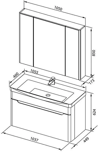 Комплект мебели Aquanet София 105 белый 00203651 Комплект мебели Aquanet София 105 белый 00203651