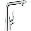 Смеситель для кухни Hansgrohe Metris Select M71 320, Eco, 1jet 14785000, хром