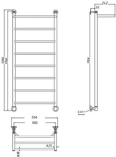 Полотенцесушитель водяной Aquanet Fiona 1200x500, с верхней полкой 00237020 Полотенцесушитель водяной Aquanet Fiona 1200x500, с верхней полкой 00237020