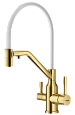 Смеситель для кухни Raglo R81.62.03 с гибким изливом с подключением к фильтру, золотой сатин Смеситель для кухни Raglo R81.62.03 с гибким изливом с подключением к фильтру, золотой сатин
