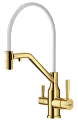Смеситель для кухни Raglo R81.62.03 с гибким изливом с подключением к фильтру, золотой сатин Смеситель для кухни Raglo R81.62.03 с гибким изливом с подключением к фильтру, золотой сатин
