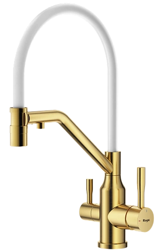 Смеситель для кухни Raglo R81.62.03 с гибким изливом с подключением к фильтру, золотой сатин Смеситель для кухни Raglo R81.62.03 с гибким изливом с подключением к фильтру, золотой сатин