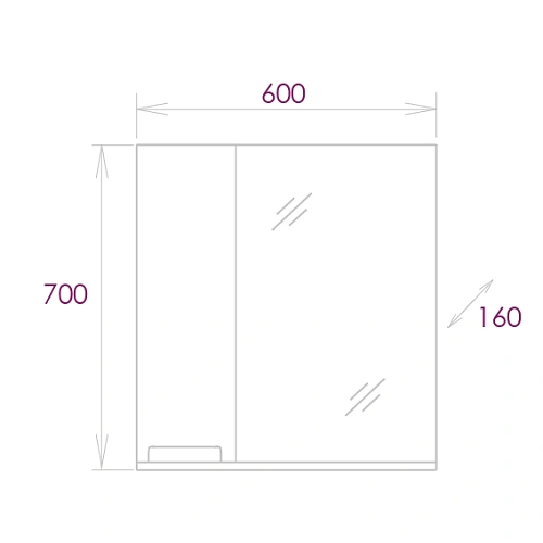Зеркальный шкаф Onika ДЖОРДАН 60.00 Правый 206082 Зеркальный шкаф Onika ДЖОРДАН 60.00 Правый 206082