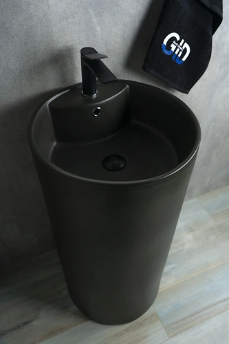 Раковина Gid Nb135bg 81109 напольная черная графит 45x45x85 Раковина Gid Nb135bg 81109 напольная черная графит 45x45x85