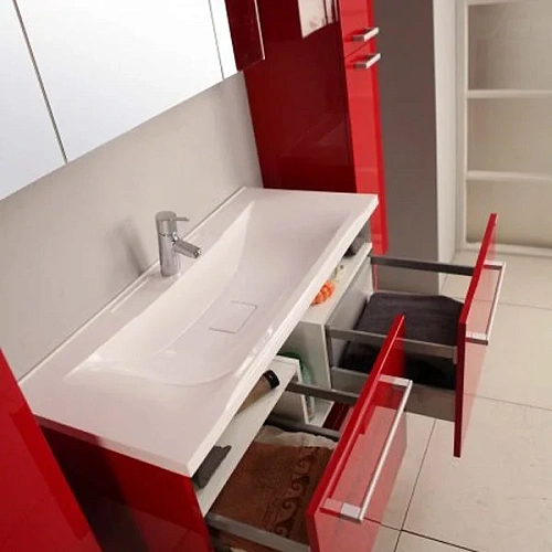 Тумба с раковиной Aquaton Мадрид 100 М бордо темный 1A1280K0MA940 с двумя ящиками Тумба с раковиной Aquaton Мадрид 100 М бордо темный 1A1280K0MA940 с двумя ящиками