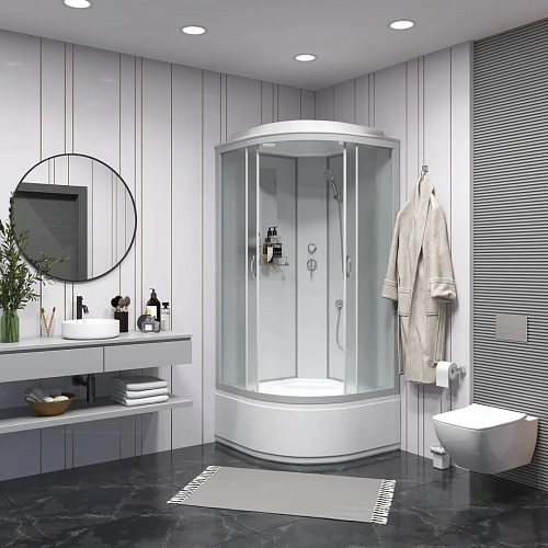 Душевая кабина Niagara Classic NG-2308-14 (900х900х2150) высокий поддон (40см) стекло матовое тонированное 23081424 Душевая кабина Niagara Classic NG-2308-14 (900х900х2150) высокий поддон (40см) стекло матовое тонированное 23081424