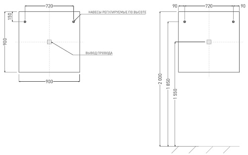 Зеркало Salini OMBRA с LED подсветкой 900x900 27M019090BH Зеркало Salini OMBRA с LED подсветкой 900x900 27M019090BH
