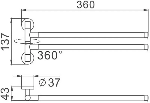 Полотенцедержатель Haiba HB112 Полотенцедержатель Haiba HB112