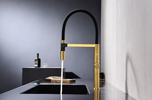 Смеситель для кухни Paulmark Leader брашированное золото Le214101-BG Смеситель для кухни Paulmark Leader брашированное золото Le214101-BG