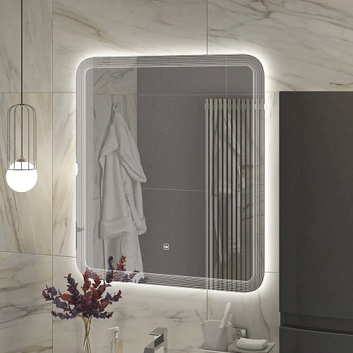 Зеркало CEZARES DUET с лазерной гравировкой подсветкой и сенсорным выключателем CZR-SPC-DUET-700-800-LED-TCH 700x800x30 Зеркало CEZARES DUET с лазерной гравировкой подсветкой и сенсорным выключателем CZR-SPC-DUET-700-800-LED-TCH 700x800x30