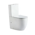 Унитаз напольный ABBER Bequem AC1110T компакт белый, безободковый, смыв торнадо Унитаз напольный ABBER Bequem AC1110T компакт белый, безободковый, смыв торнадо