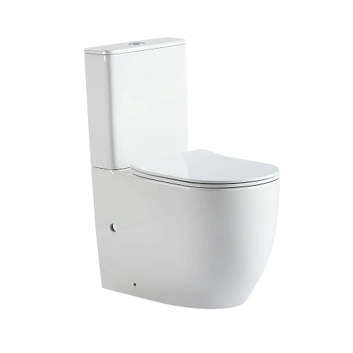 Унитаз напольный ABBER Bequem AC1110T компакт белый, безободковый, смыв торнадо Унитаз напольный ABBER Bequem AC1110T компакт белый, безободковый, смыв торнадо