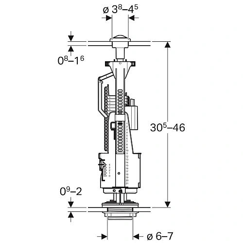 Арматура для бачка GEBERIT Impuls Basic 230 136.909.21.2 Арматура для бачка GEBERIT Impuls Basic 230 136.909.21.2