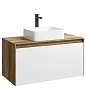 Тумба под раковину AQWELLA Mobi 100 см MOB0110DB+MOB0710W подвесная, дуб балтийский