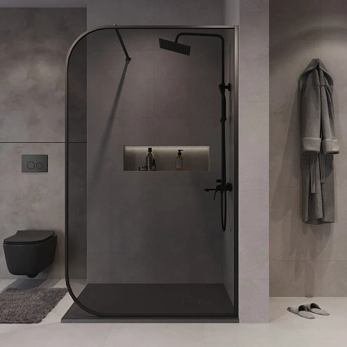 Душевая перегородка Niagara Nova NG-689-12TBLACK (120x200) черный матовый, стекло тонированное Душевая перегородка Niagara Nova NG-689-12TBLACK (120x200) черный матовый, стекло тонированное