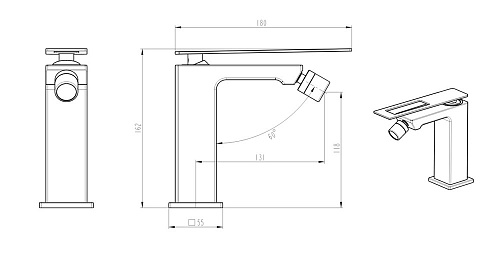 Смеситель для биде Boheme GoldBlack 146-GB Смеситель для биде Boheme GoldBlack 146-GB