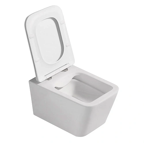 Унитаз подвесной ABBER Rechteck AC1201MW белый матовый, безободковый с крышкой микролифт Унитаз подвесной ABBER Rechteck AC1201MW белый матовый, безободковый с крышкой микролифт