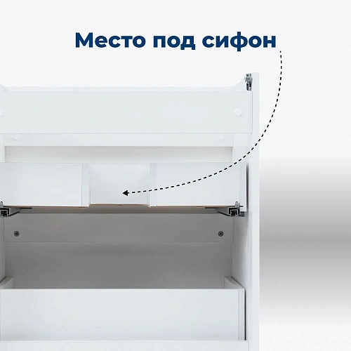 Тумба под раковину Aquanet Вега 58 белый глянец 00329124 напольная Тумба под раковину Aquanet Вега 58 белый глянец 00329124 напольная