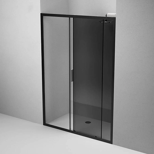 Душевая дверь AM.PM Gem W90G-140-1-195BG 140х195, стекло тонированное, профиль черный матовый Душевая дверь AM.PM Gem W90G-140-1-195BG 140х195, стекло тонированное, профиль черный матовый