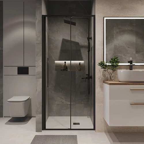 Душевая дверь Niagara Nova NG-84-10AB (100x195) черный матовый, стекло прозрачное Душевая дверь Niagara Nova NG-84-10AB (100x195) черный матовый, стекло прозрачное